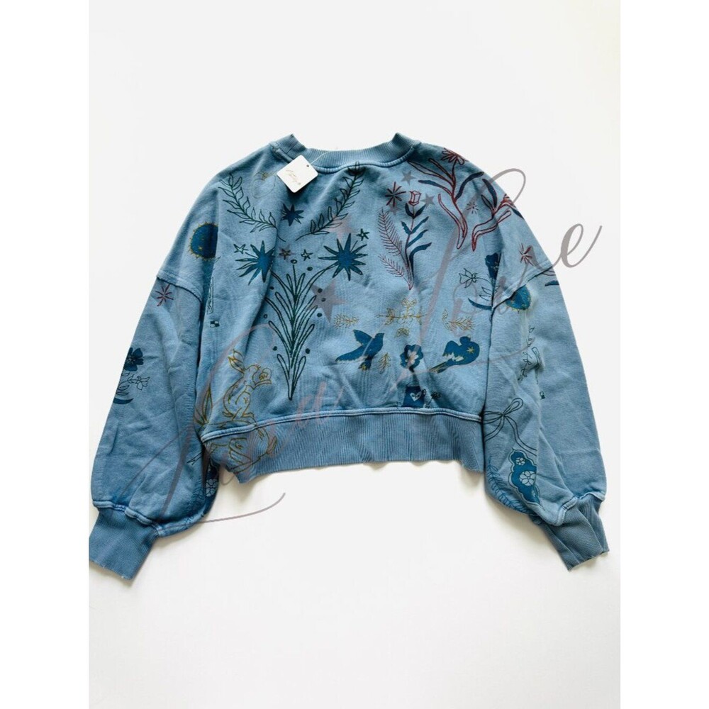 FREE PEOPLE Gaia Sweatshirt In Folk Combo NWT - Picture 6 of 7
